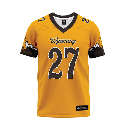 Wyoming - NCAA Football : Dontae Burch - Gold Premium Football Jersey-0