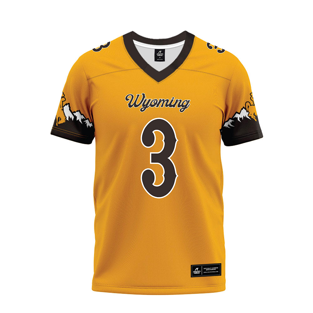 Wyoming - NCAA Football : Deion DeBlanc - Gold Premium Football Jersey-0