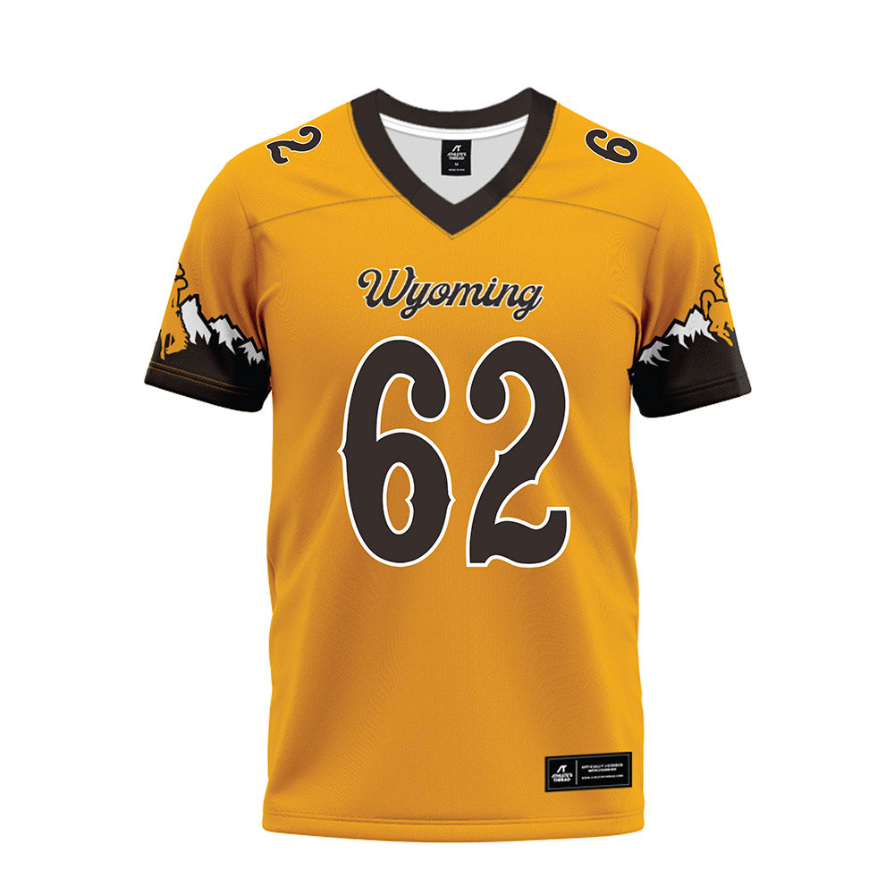 Wyoming - NCAA Football : Spencer Rathbun - Gold Premium Football Jersey