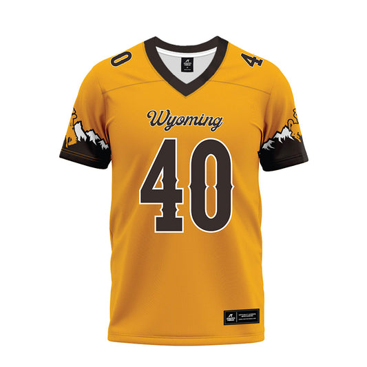 Wyoming - NCAA Football : Tyce Westland - Gold Premium Football Jersey