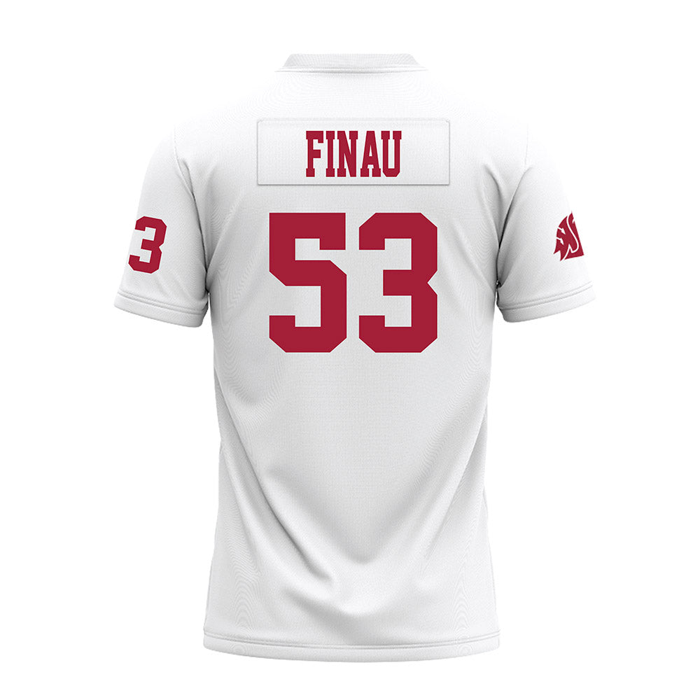 WSU - NCAA Football : Soni Finau - White Premium Football Jersey-1