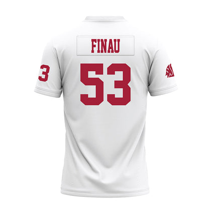 WSU - NCAA Football : Soni Finau - White Premium Football Jersey-1