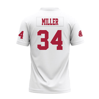 WSU - NCAA Football : Sir Brody Miller - White Premium Football Jersey-1