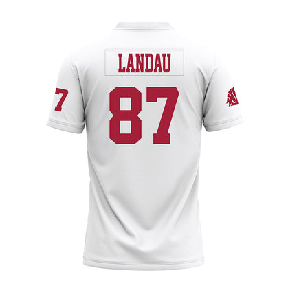 WSU - NCAA Football : Cash Landau - White Premium Football Jersey-1