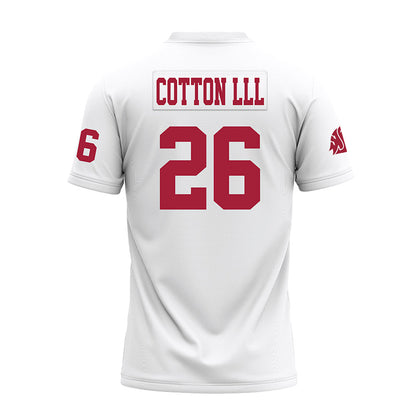 WSU - NCAA Football : Tyrone Cotton lll - White Premium Football Jersey-1