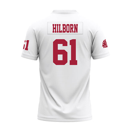 WSU - NCAA Football : Christian Hilborn - White Premium Football Jersey-1