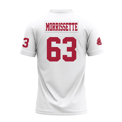 WSU - NCAA Football : Barry Morrissette - White Premium Football Jersey-1