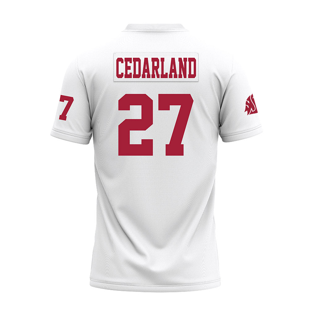 WSU - NCAA Football : Hudson Cedarland - White Premium Football Jersey