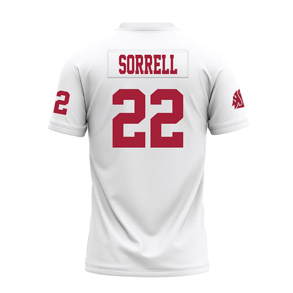 WSU - NCAA Football : Trillion Sorrell - White Premium Football Jersey-1