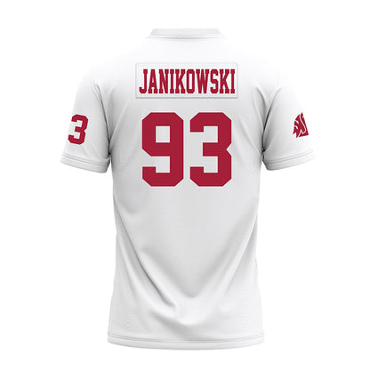 WSU - NCAA Football : Jack Janikowski - White Premium Football Jersey-1