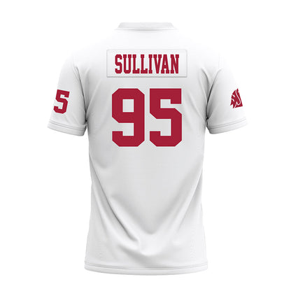 WSU - NCAA Football : Connor Sullivan - White Premium Football Jersey-1