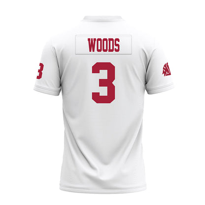 WSU - NCAA Football : Maxwell Woods - White Premium Football Jersey-1
