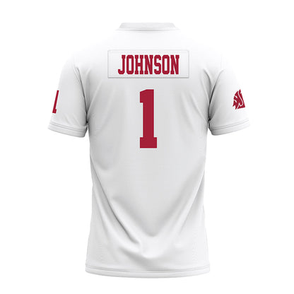 WSU - NCAA Football : Angel Johnson - White Premium Football Jersey-1