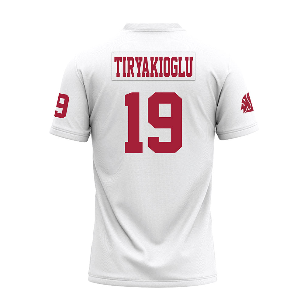 WSU - NCAA Football : Jake Tiryakioglu - White Premium Football Jersey-1