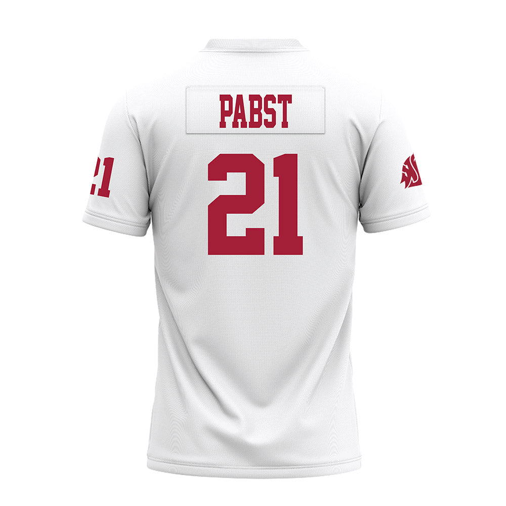 WSU - NCAA Football : Carter Pabst - White Premium Football Jersey-1
