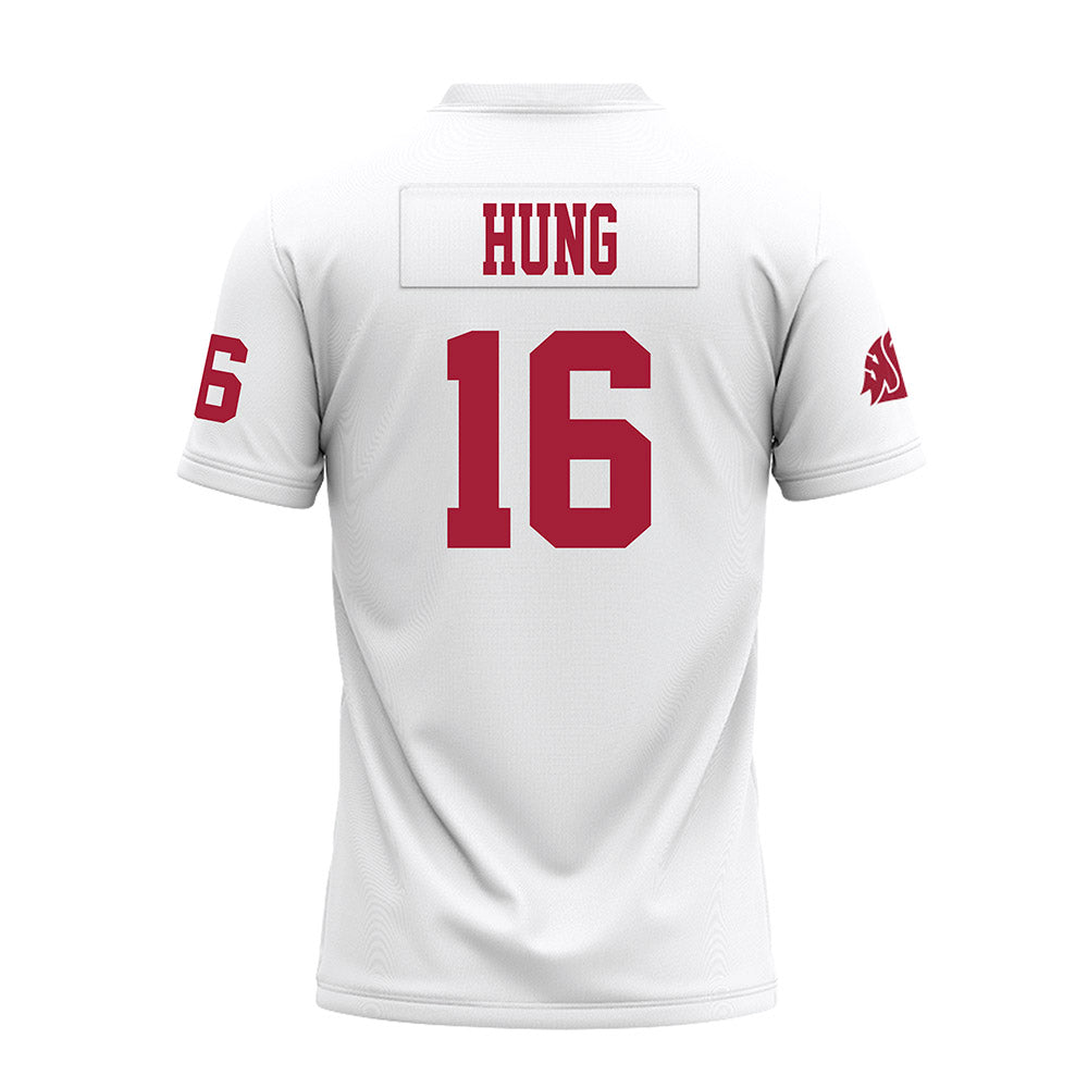 WSU - NCAA Football : Isaiah Hung - White Premium Football Jersey-1