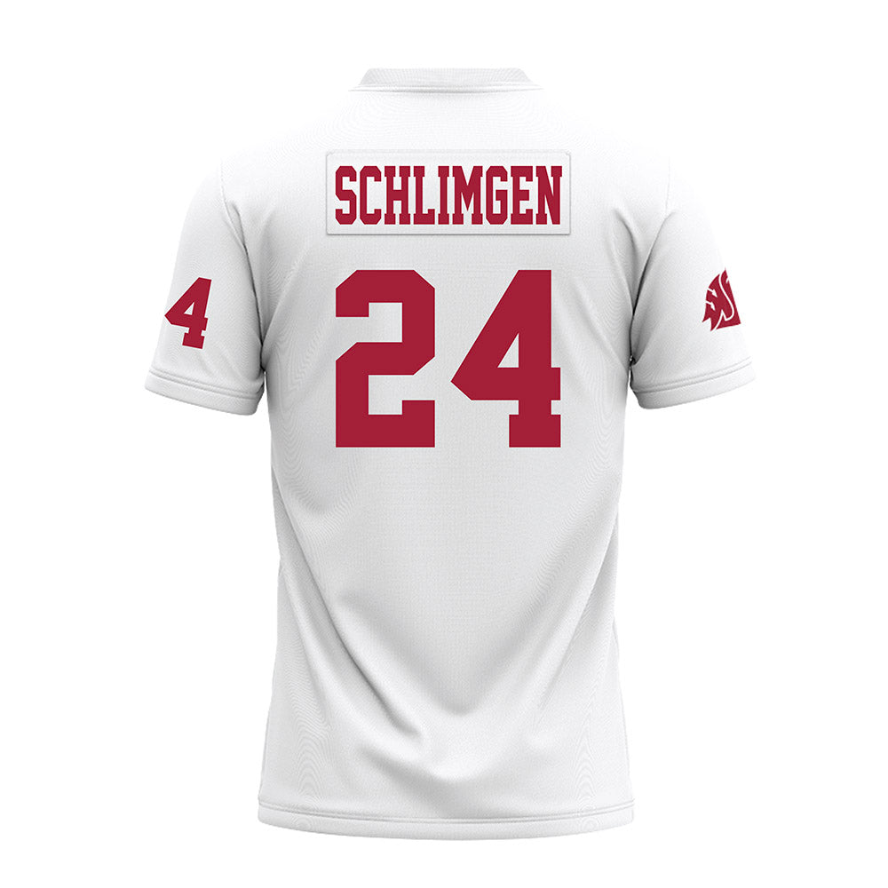 WSU - NCAA Football : Sullivan Schlimgen - White Premium Football Jersey-1
