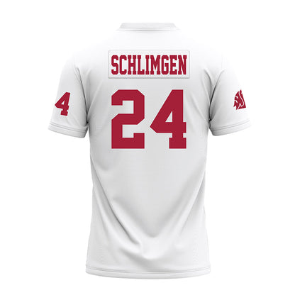 WSU - NCAA Football : Sullivan Schlimgen - White Premium Football Jersey-1