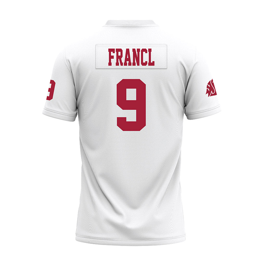 WSU - NCAA Football : Caleb Francl - White Premium Football Jersey-1