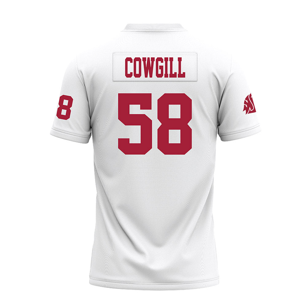 WSU - NCAA Football : Jackson Cowgill - White Premium Football Jersey