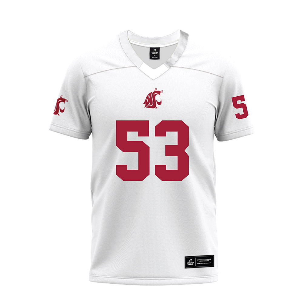 WSU - NCAA Football : Soni Finau - White Premium Football Jersey-0