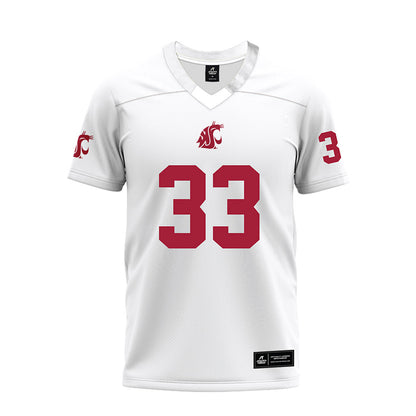 WSU - NCAA Football : Cameron Weir - White Premium Football Jersey-0