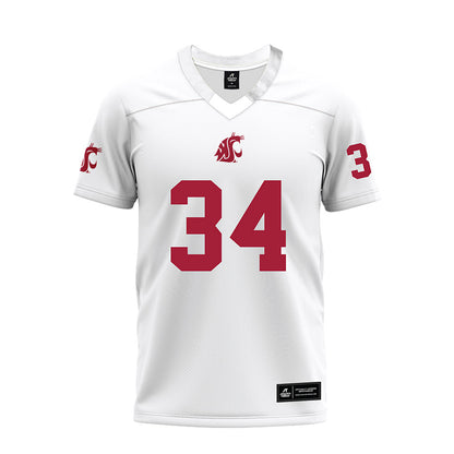WSU - NCAA Football : Sir Brody Miller - White Premium Football Jersey-0