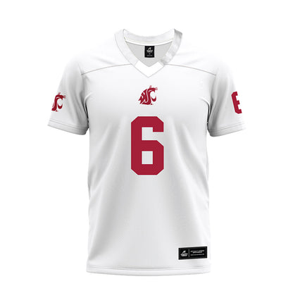 WSU - NCAA Football : Duhron Goodman - White Premium Football Jersey-0