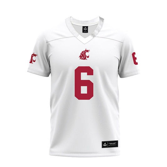 WSU - NCAA Football : Duhron Goodman - White Premium Football Jersey-0