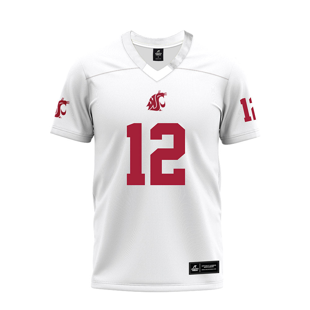 WSU - NCAA Football : Carsten Reynolds - White Premium Football Jersey-0