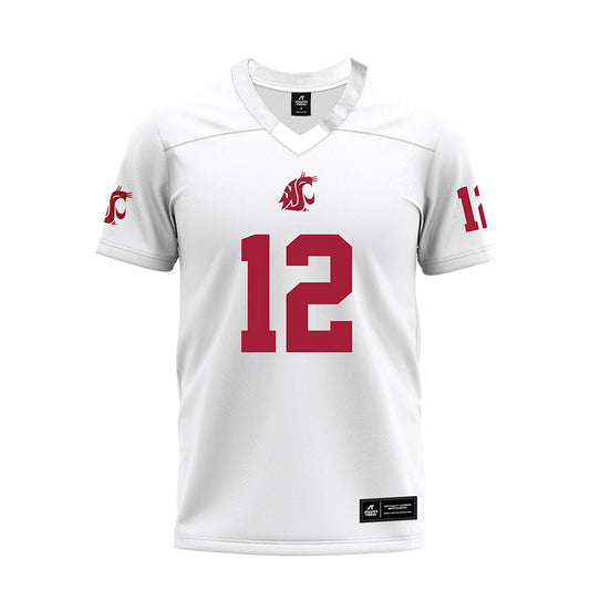 WSU - NCAA Football : Carsten Reynolds - White Premium Football Jersey-0