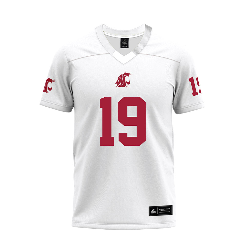 WSU - NCAA Football : Jake Tiryakioglu - White Premium Football Jersey-0