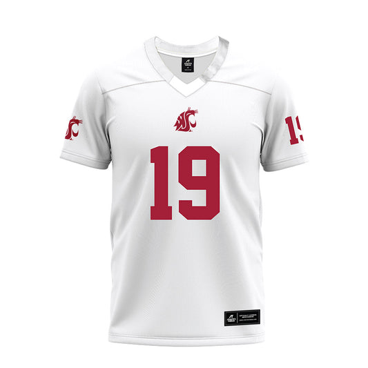 WSU - NCAA Football : Jake Tiryakioglu - White Premium Football Jersey-0