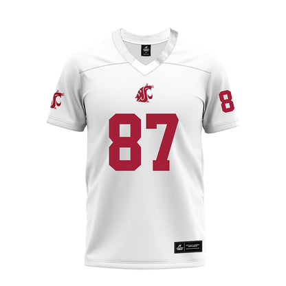 WSU - NCAA Football : Cash Landau - White Premium Football Jersey-0