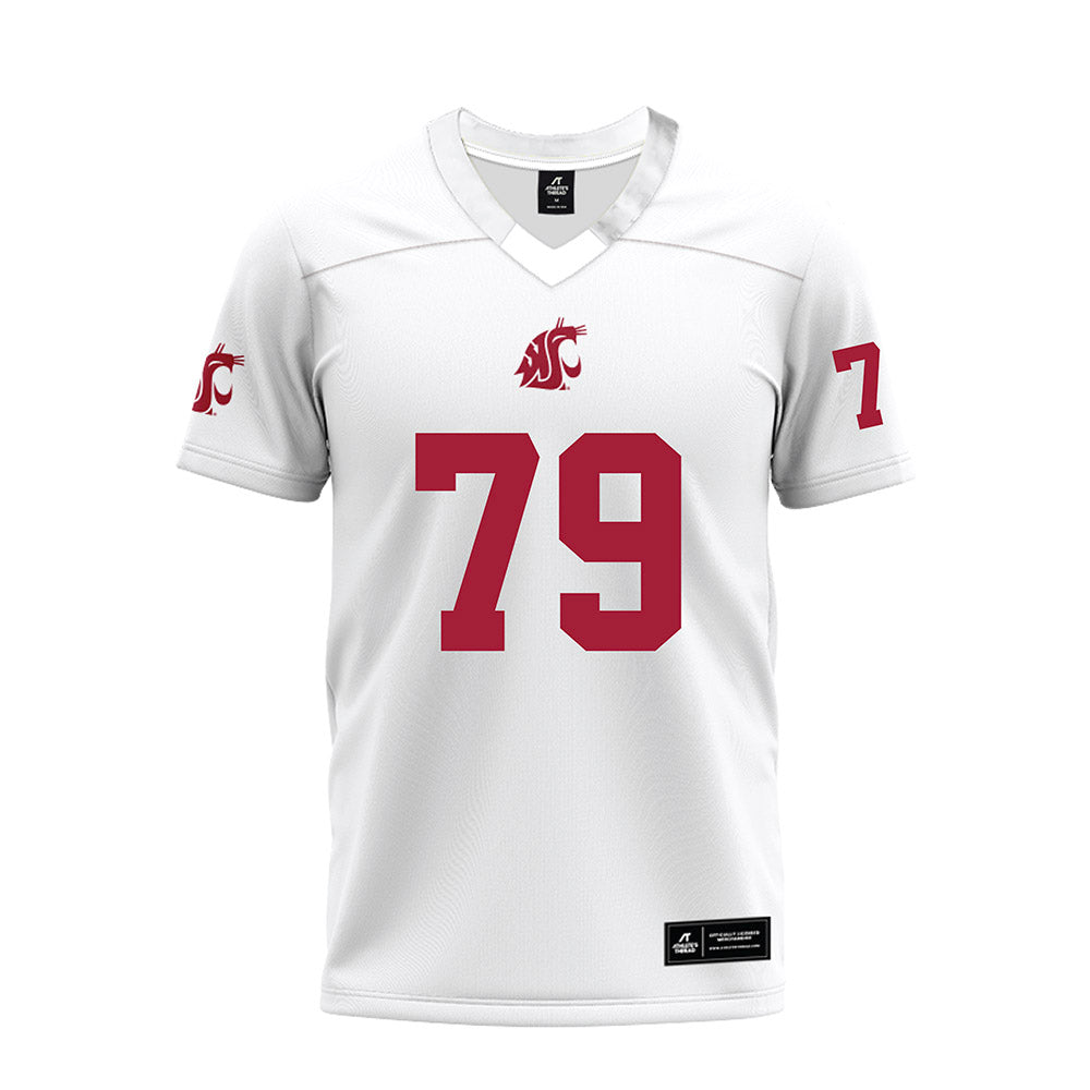 WSU - NCAA Football : Turner Bertrand - White Premium Football Jersey-0