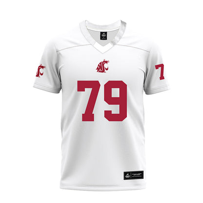 WSU - NCAA Football : Turner Bertrand - White Premium Football Jersey-0