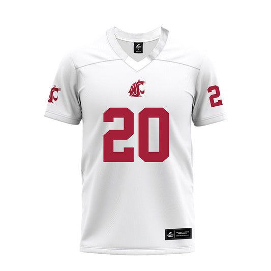 WSU - NCAA Football : Leo Pulalasi - White Premium Football Jersey