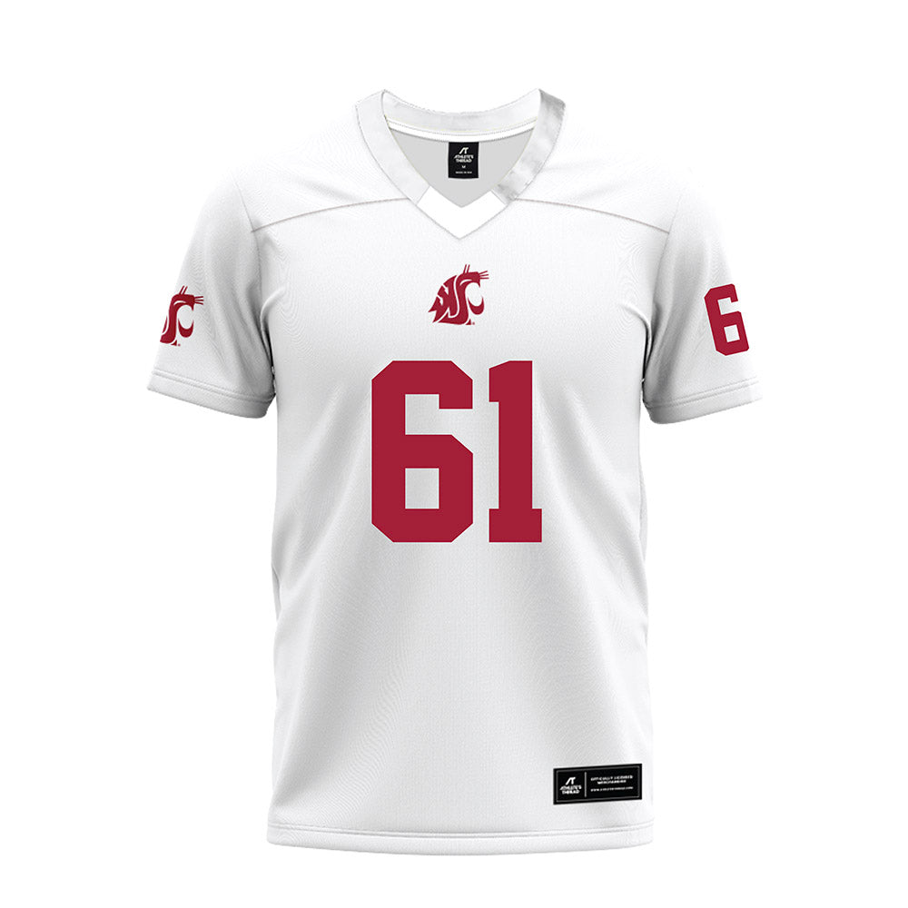WSU - NCAA Football : Christian Hilborn - White Premium Football Jersey-0