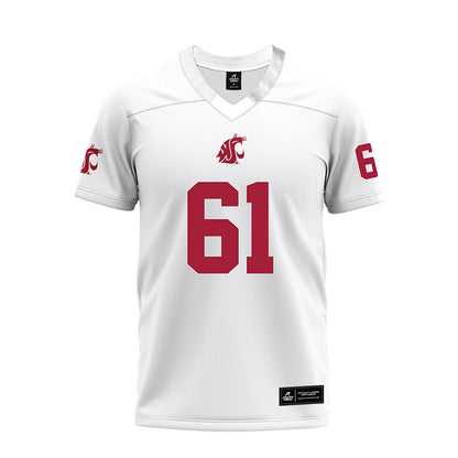 WSU - NCAA Football : Christian Hilborn - White Premium Football Jersey-0