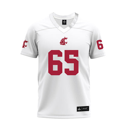 WSU - NCAA Football : Brock Dieu - White Premium Football Jersey-0