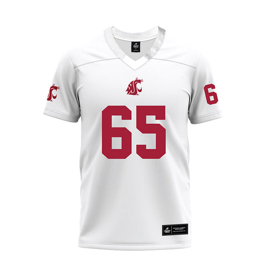 WSU - NCAA Football : Brock Dieu - White Premium Football Jersey-0