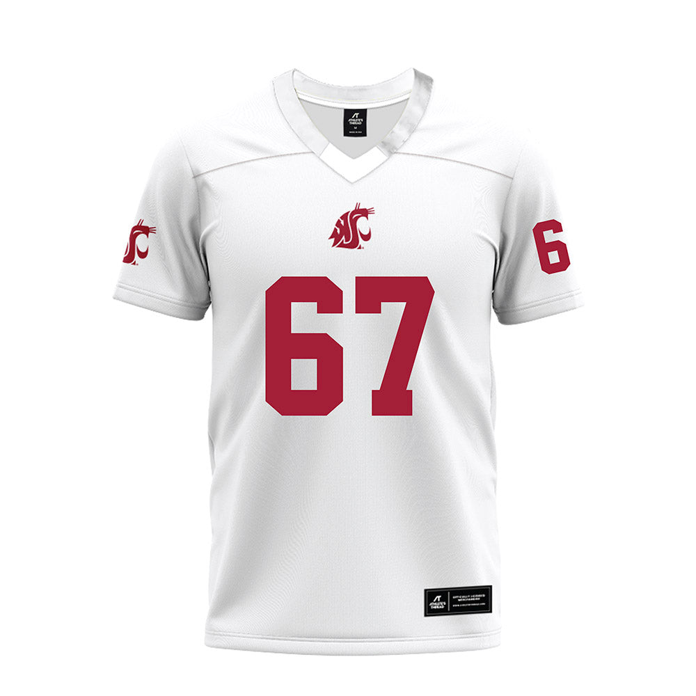 WSU - NCAA Football : Jonny Lester - White Premium Football Jersey-0