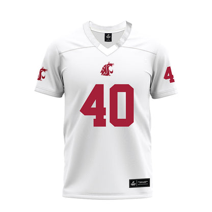 WSU - NCAA Football : Gavin Barthiel - White Premium Football Jersey-0