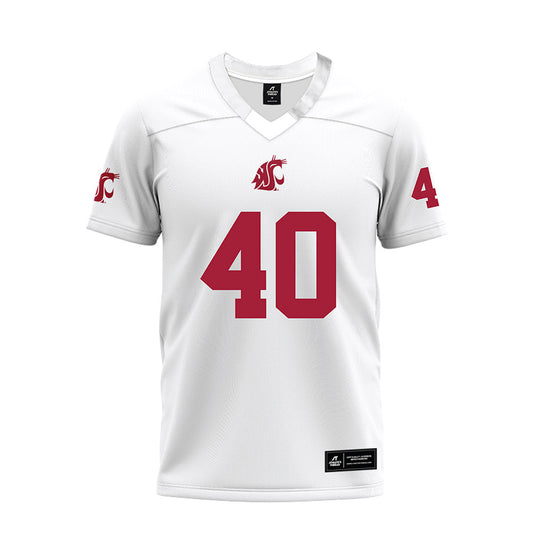 WSU - NCAA Football : Gavin Barthiel - White Premium Football Jersey-0