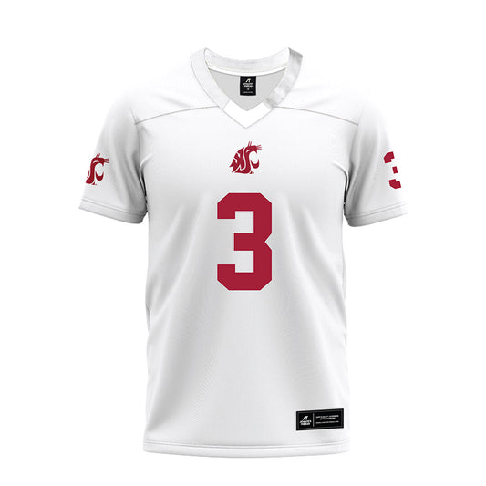 WSU - NCAA Football : Jaylen Thomas - White Premium Football Jersey-0