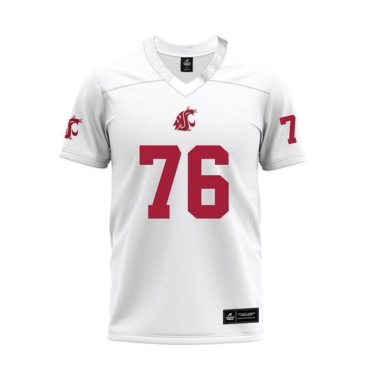 WSU - NCAA Football : Esa Pole - White Premium Football Jersey-0