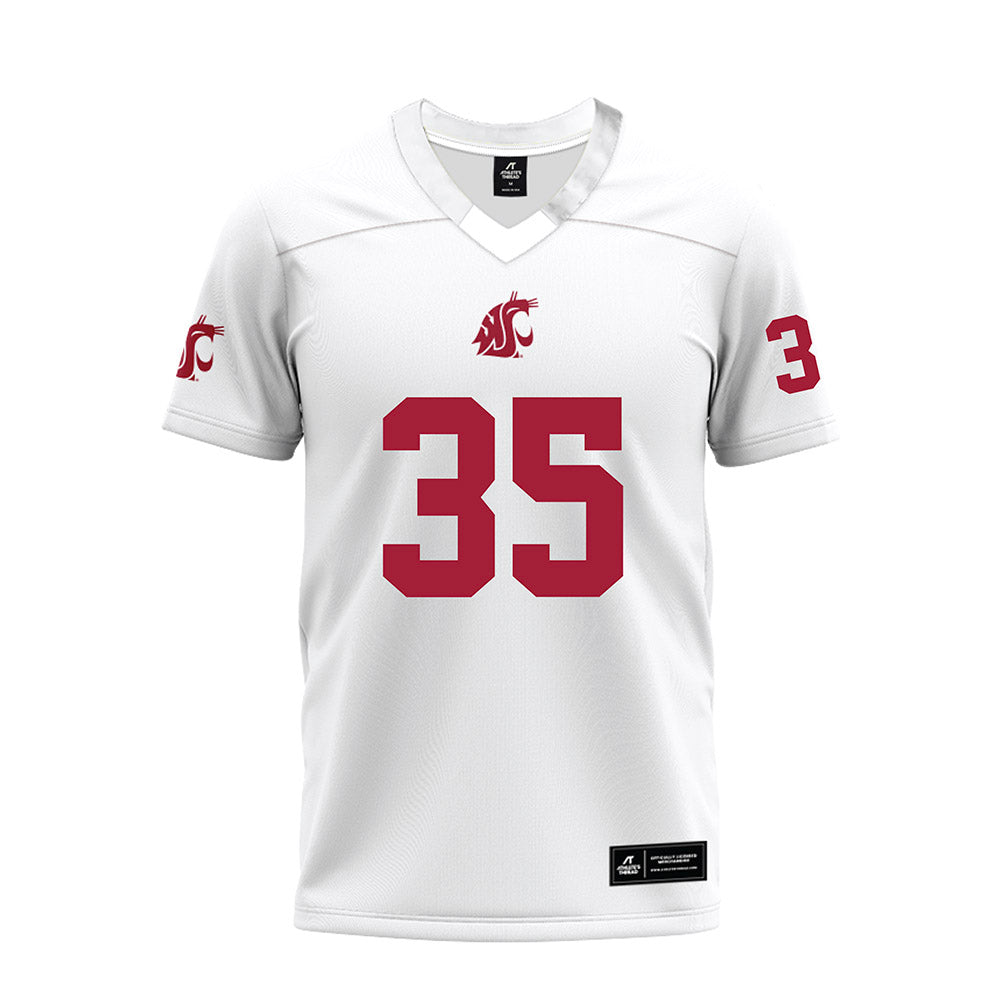 WSU - NCAA Football : Erimus Wright - White Premium Football Jersey-0