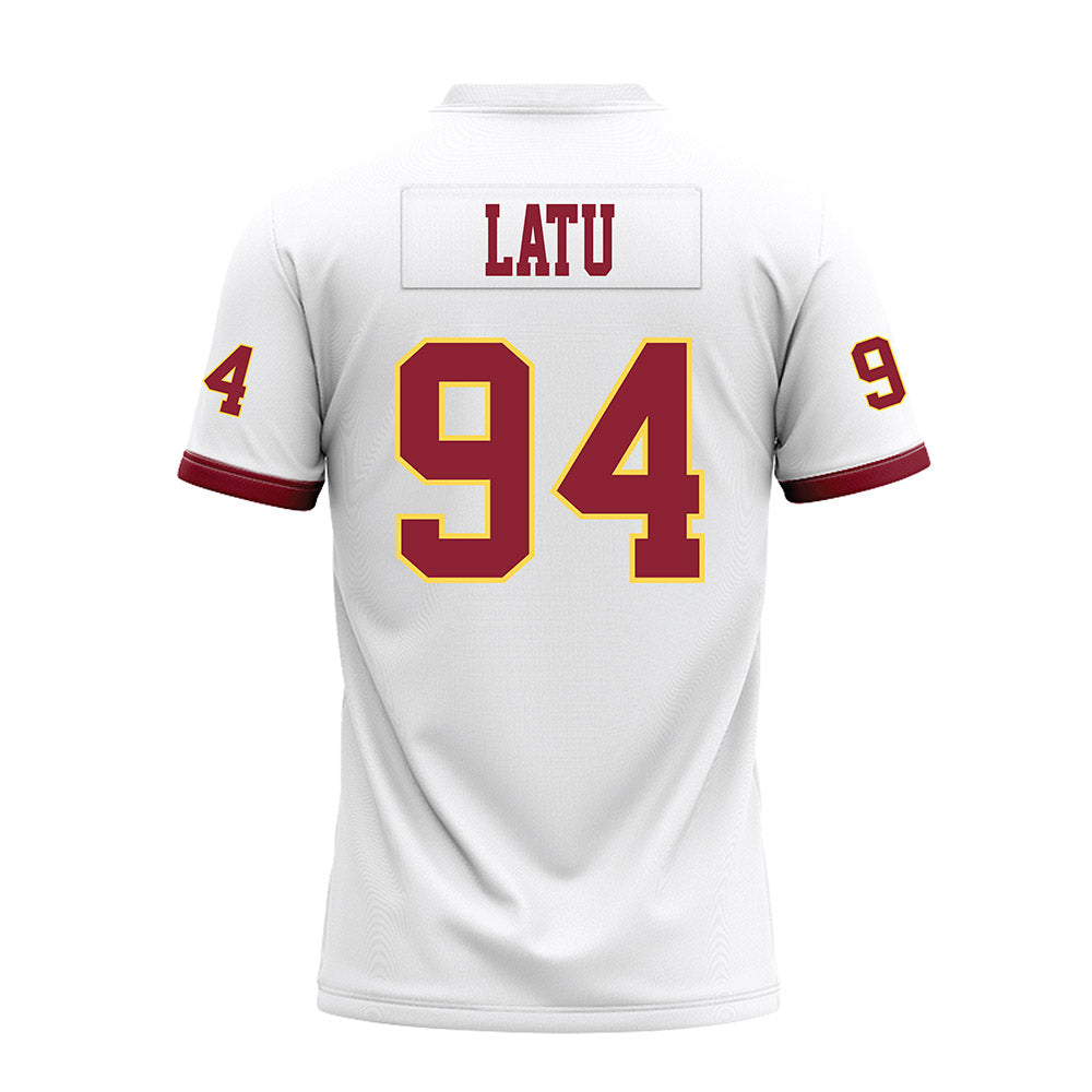 NSU - NCAA Football : Tau Latu - White Premium Football Jersey-1