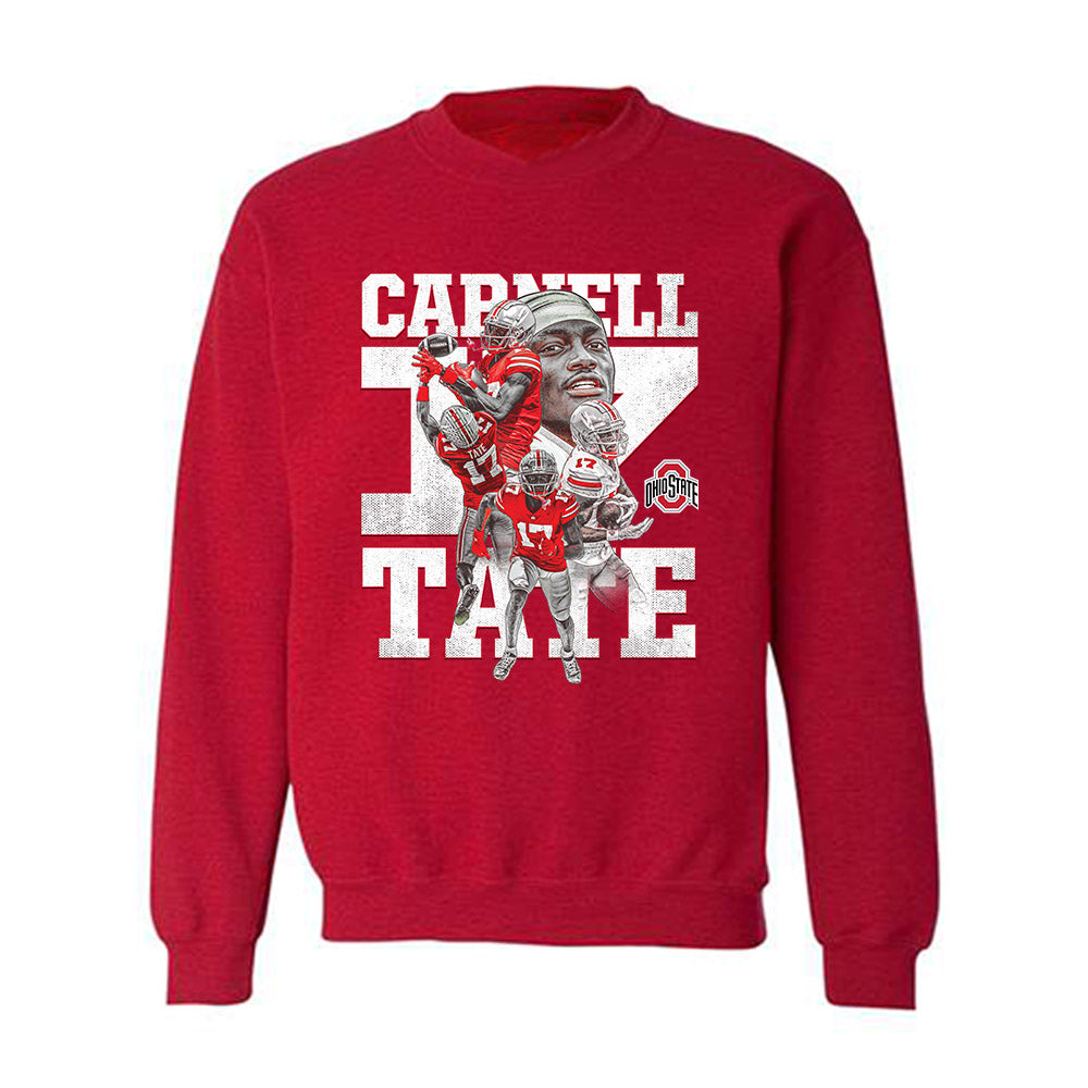 Ohio State - NCAA Football : Carnell Tate - Crewneck Sweatshirt Player Collage