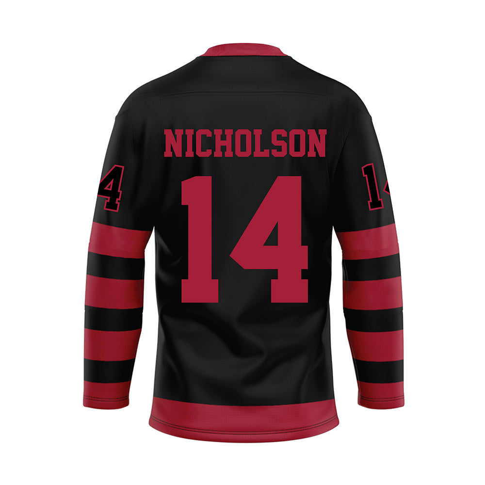 Alabama - NCAA Football : Graham Nicholson - Black Hockey Jersey